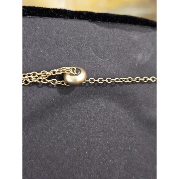 SPARTINA Gold Tone Slide Necklace Shell Pendants Abalone Lucite Satin Finish Adj - Picture 4 of 6